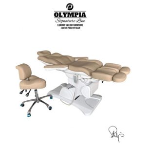 Behandlingsstol Olympia i Royal brun med sadelstol 2