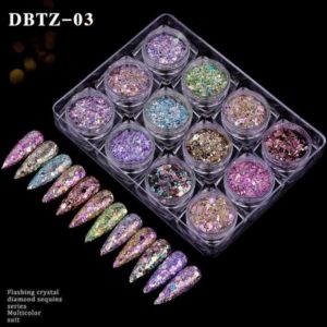 12colors set shiny fakes glitter nail art DBTZ 03