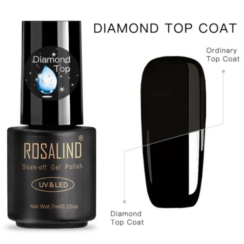Top Coat Diamond Top Coat Gel LED UV 7 ml Steg för steg Top Coat Diamond Top Coat Gel LED/UV 7 ml Diamond Top coat gel, topplack, finish gel, övelack UV&LED Närbild 1