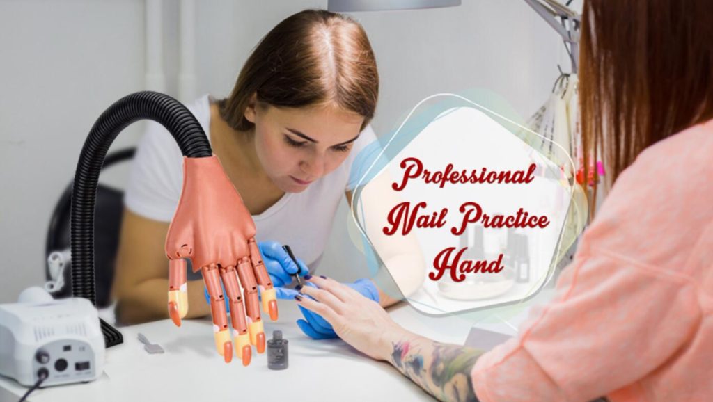Nail training hand Nail trainer hand - Övningshand Naglar En elev öva nail art på handen