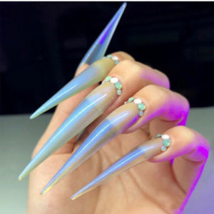 Extremt långa stiletto nail art nageltippar för nail art display 1