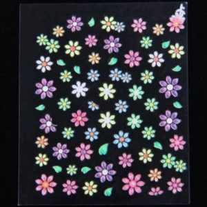 10 st ark nagelklistermärken Blommor självhäftande Färgglada multifärg för nageldekorationer Närbild på produkten