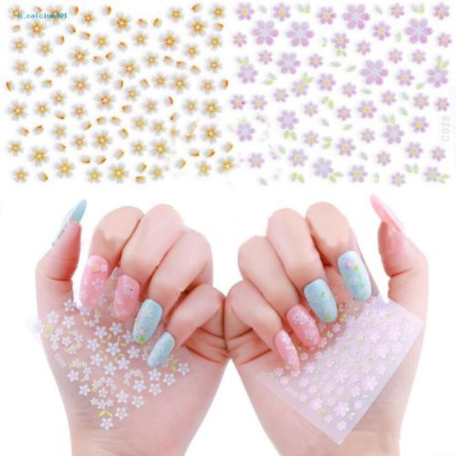 10 st ark nagelklistermärken Blommor självhäftande Färgglada multifärg för nageldekorationer på modellen