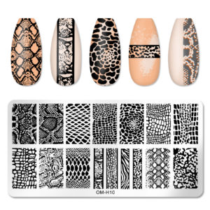 Stämpelplatta naglar. Hög kvalitet nagel stämpelplatta för nailart. nail stamping plate med olika mönster Nageldekorationer - Rektangel i Metall Modell OM-H10