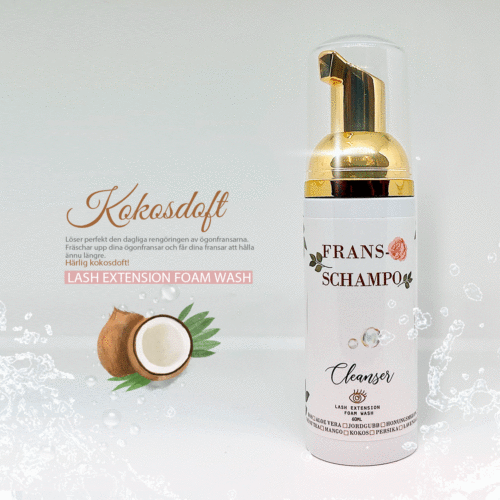 Lash shampoo Fransrengöring för fransförlängning Frans skum Fransschampo med Kokosdoft