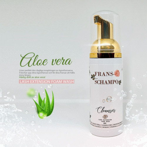 Lash shampoo Fransrengöring för fransförlängning Frans skum Fransschampo med doft av Aloe-vera