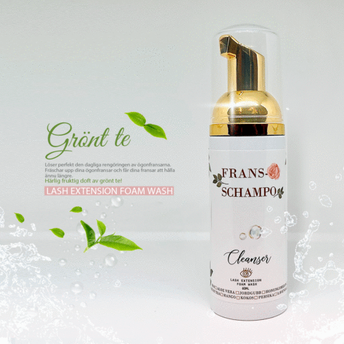Lash shampoo Fransrengöring för fransförlängning Frans skum Fransschampo med doft av Grönt-te