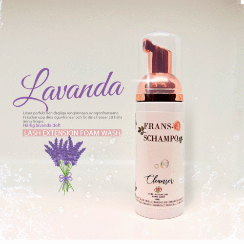 Lash shampoo Fransrengöring för fransförlängning Frans skum Fransschampo med doft av Lavanda-doft