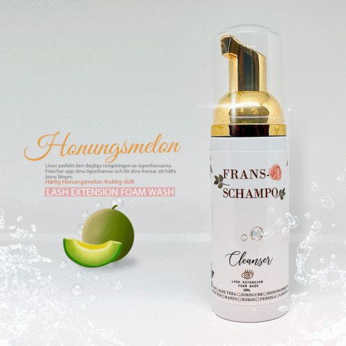 Lash shampoo Fransrengöring för fransförlängning Frans skum Fransschampo med fruktig doft av Honungsmelon