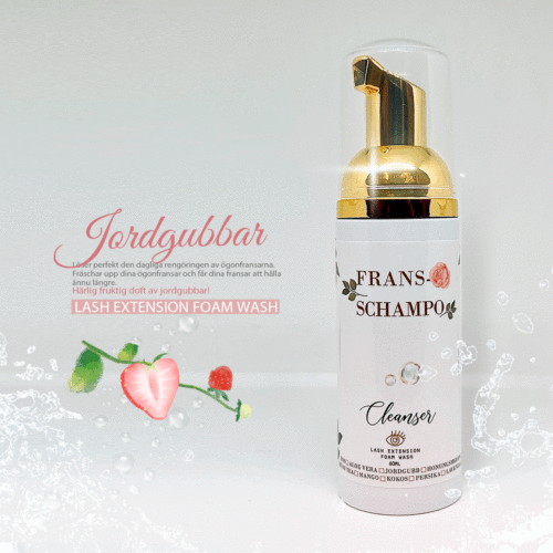Lash shampoo Fransrengöring för fransförlängning Frans skum Fransschampo med fruktig doft av Jordgubbar