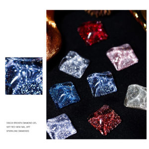 Gellack Shellack Diamond glitter Flashing lights produkten visas på tipparna närbild 1