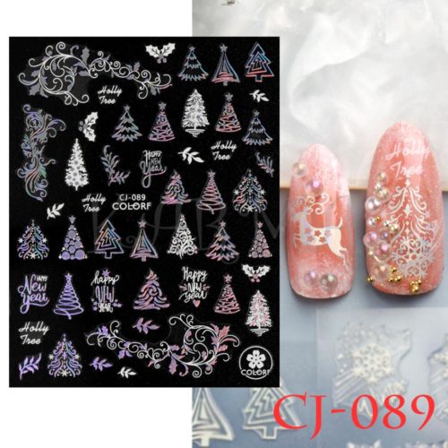 Julgran nagelklistermärke Christmas tree nail stickers Jul nageldekorationer Christmas tree nail decoration CJ-089
