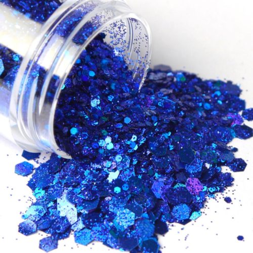 Mörkblå glitter Nagelglitter för nail art och andra konst project. Dark blue nail glitter Stor volym 10 ml
