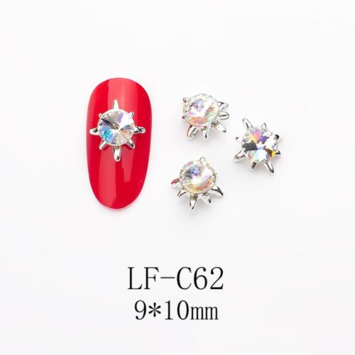 Stjärna Diamanter nagelsmycken i vit högkvalitativt. Star Diamonds nail jewelry för nail art, nageldekoration och andra konstprojekt Modell LF-C62