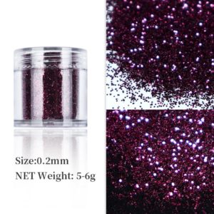 Vinröd mörklila glitter Nagelglitter för nail art och andra konst project. Wine red dark purple nail glitter Stor volym 10 ml